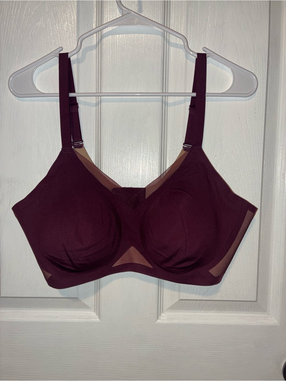 Honeylove Burgundy Mesh Crossover Bra No Underwire Adjustable Women's Bra XL